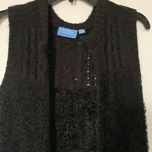 Open black cardigan vest Simply Vera Wang xs